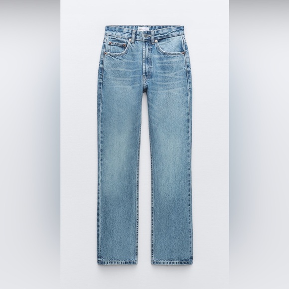 Zara Jeans Zara Straight Leg Jeans With A High Waist Poshmark